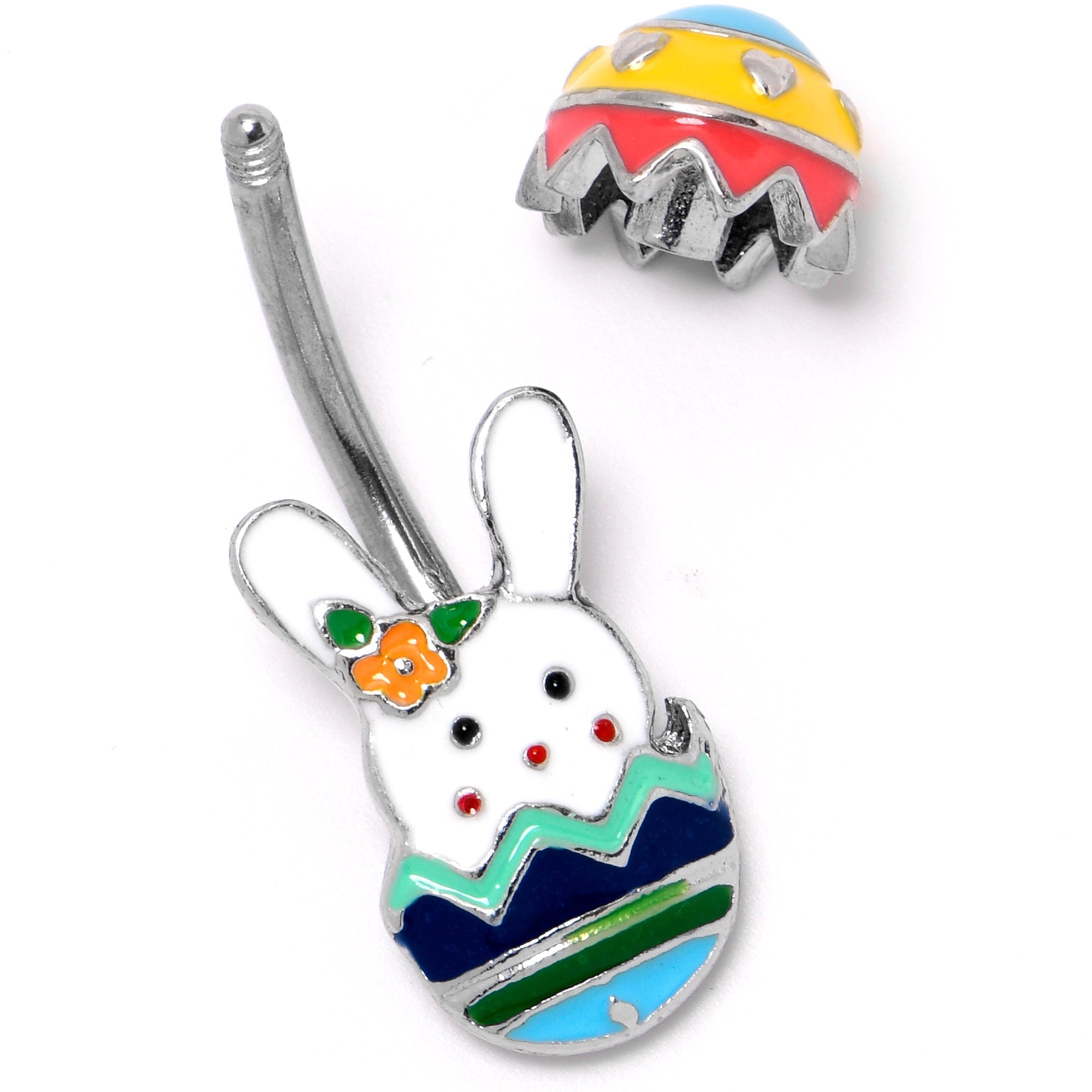 BodyCandy Easter Egg Bunny Double Mount Belly Ring — size reference
