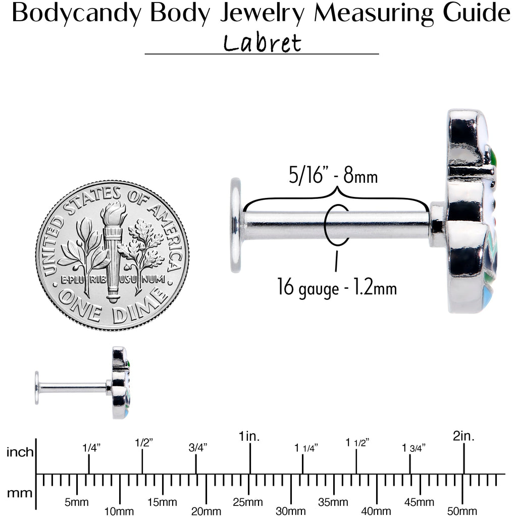 BodyCandy 16G 5/16 Easter Egg Bunny Labret Monroe Tragus — back view