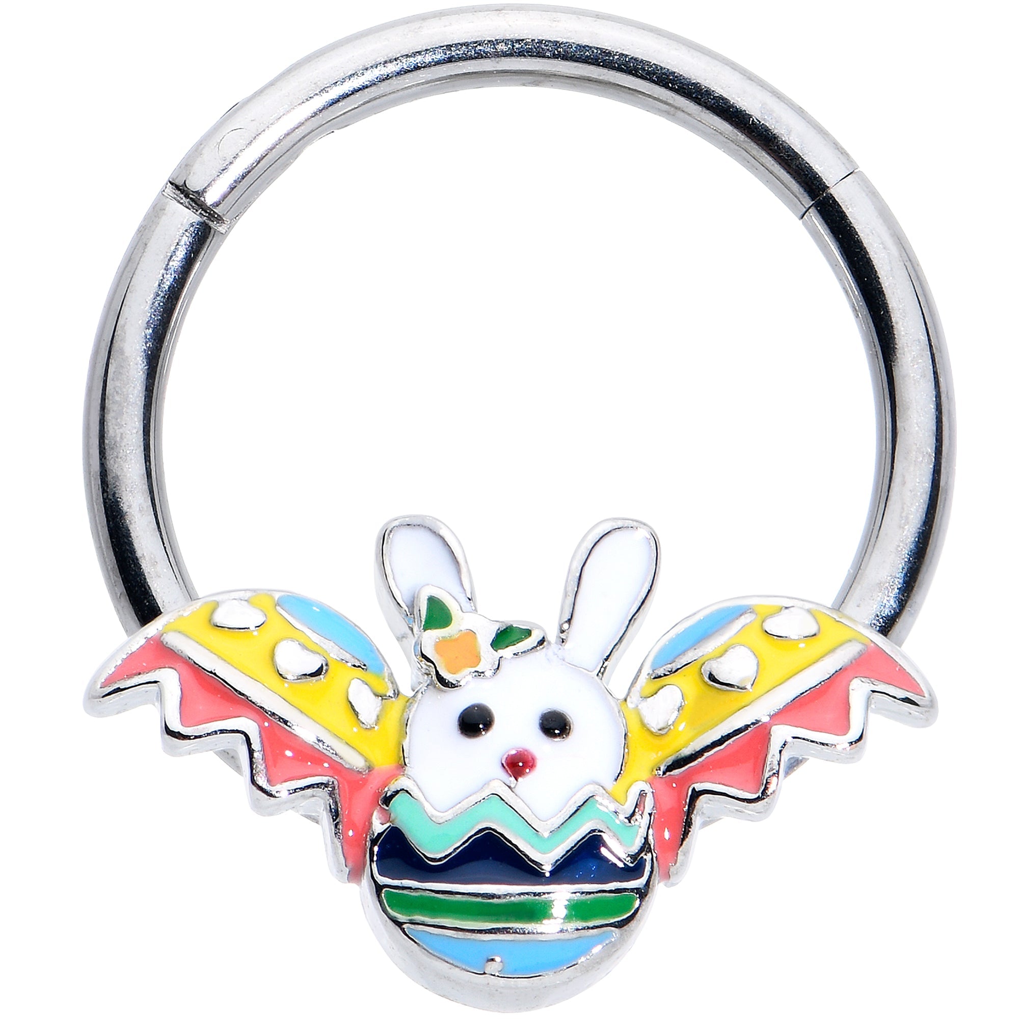 BodyCandy 16G 3/8 Easter Egg Bunny Hinged Segment Ring — main product shot