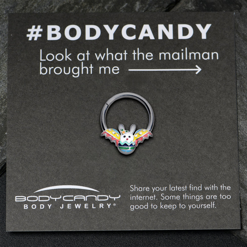 BodyCandy 16G 3/8 Easter Egg Bunny Hinged Segment Ring — alternative angle