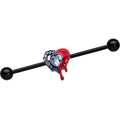 BodyCandy 14G Clear Gem Black Bleeding Heart Industrial Barbell 38mm — main product shot