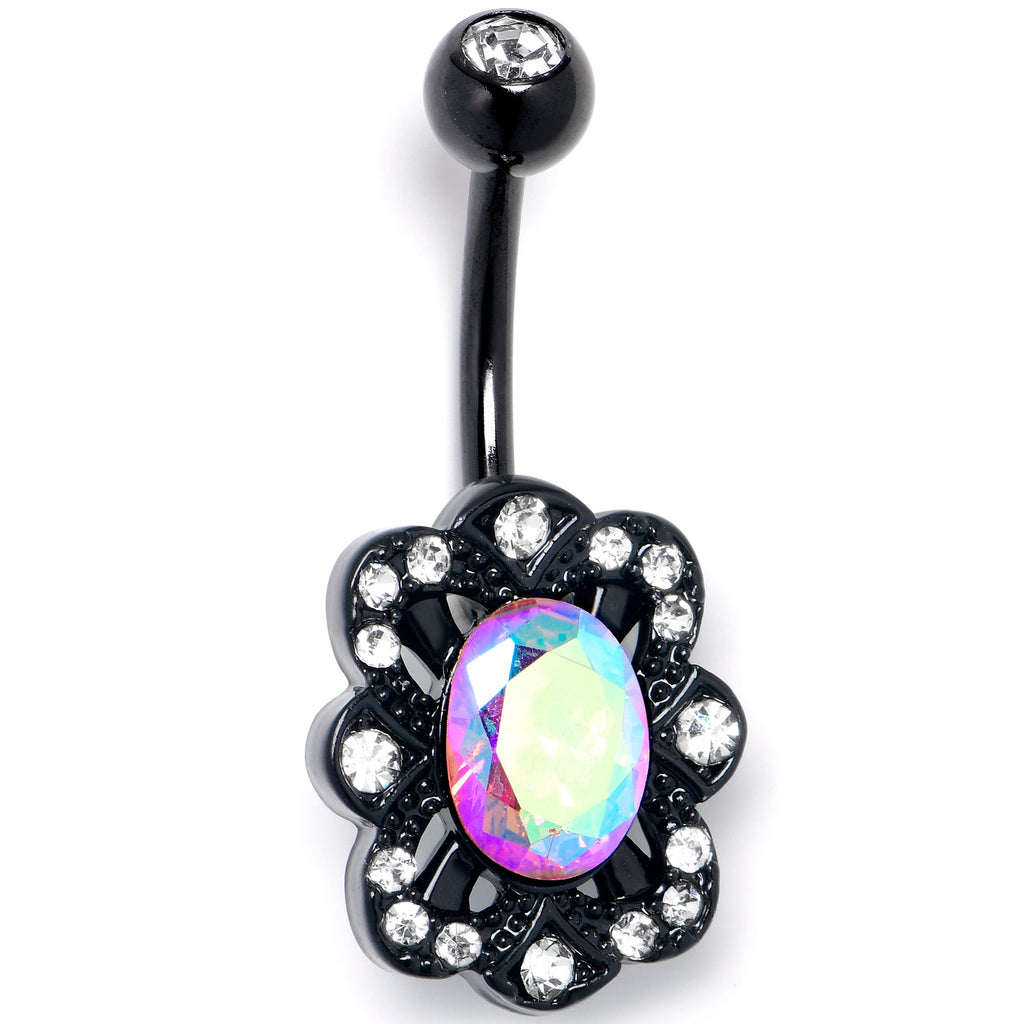 BodyCandy Aurora Gem Black Filigree Fantasy Belly Ring — main product shot