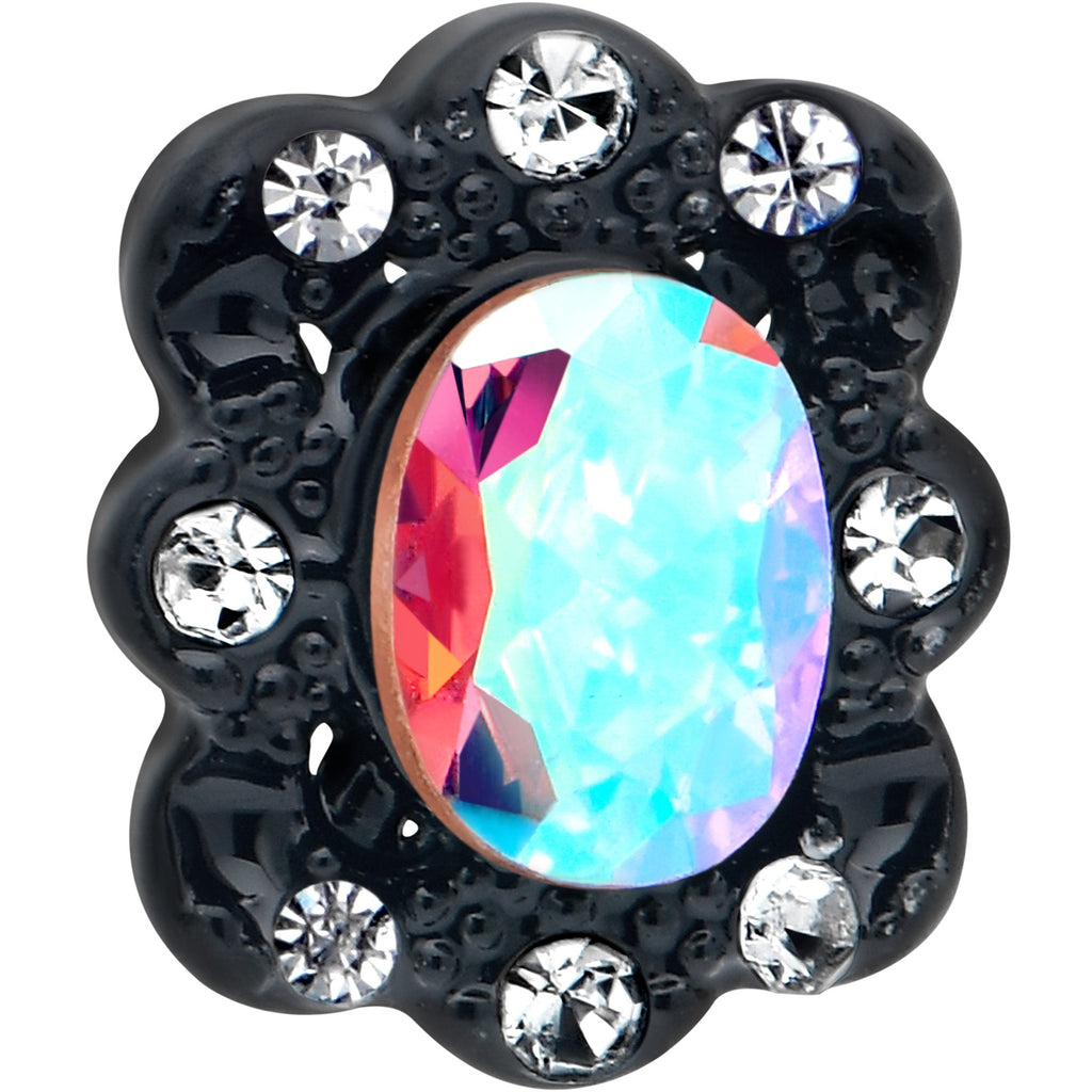 BodyCandy 16G 1/4 Aurora Gem Black Filigree Fantasy Cartilage Tragus Earring — lifestyle context