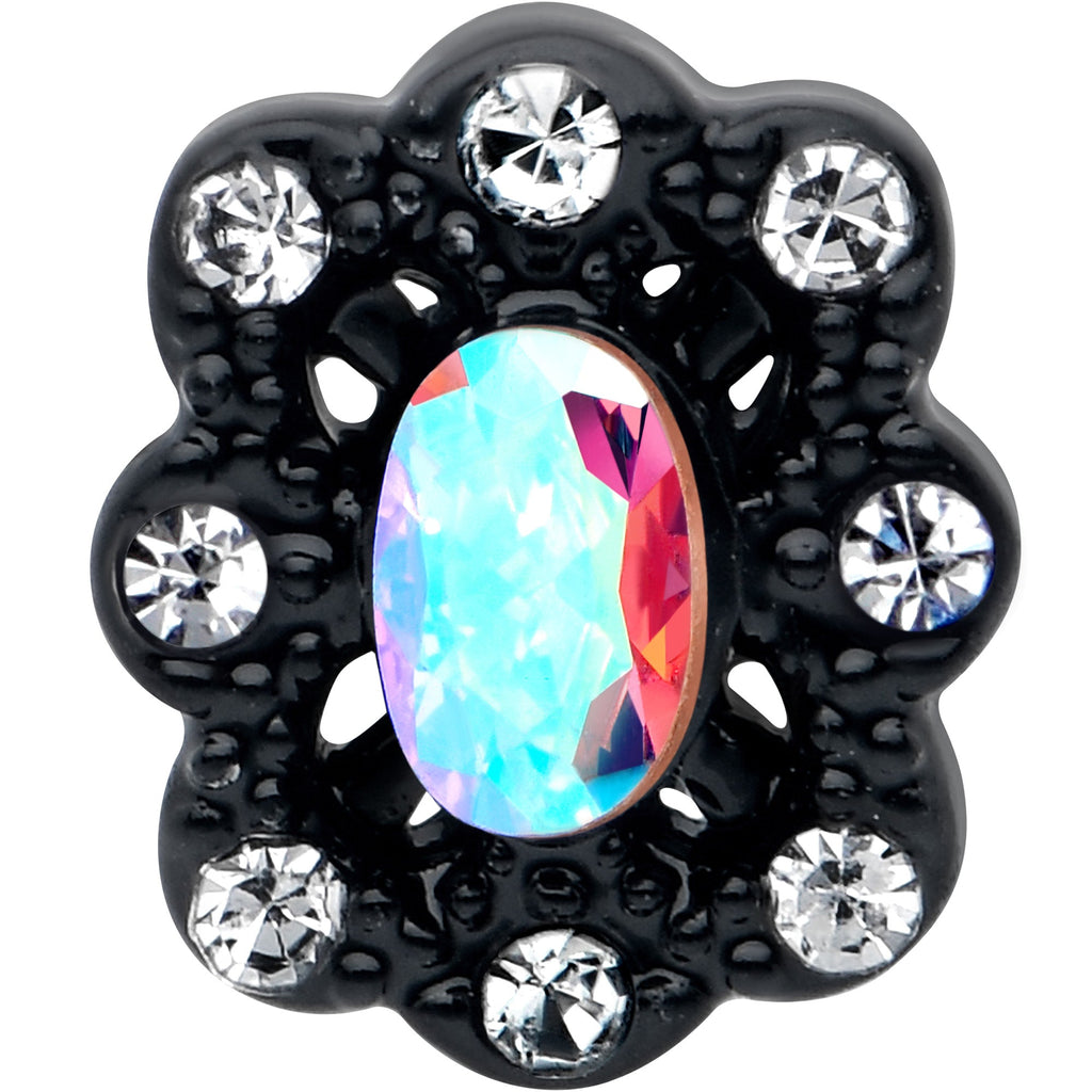 BodyCandy 20G 1/4 Aurora Gem Black Filigree Fantasy Nose Bone — lifestyle context
