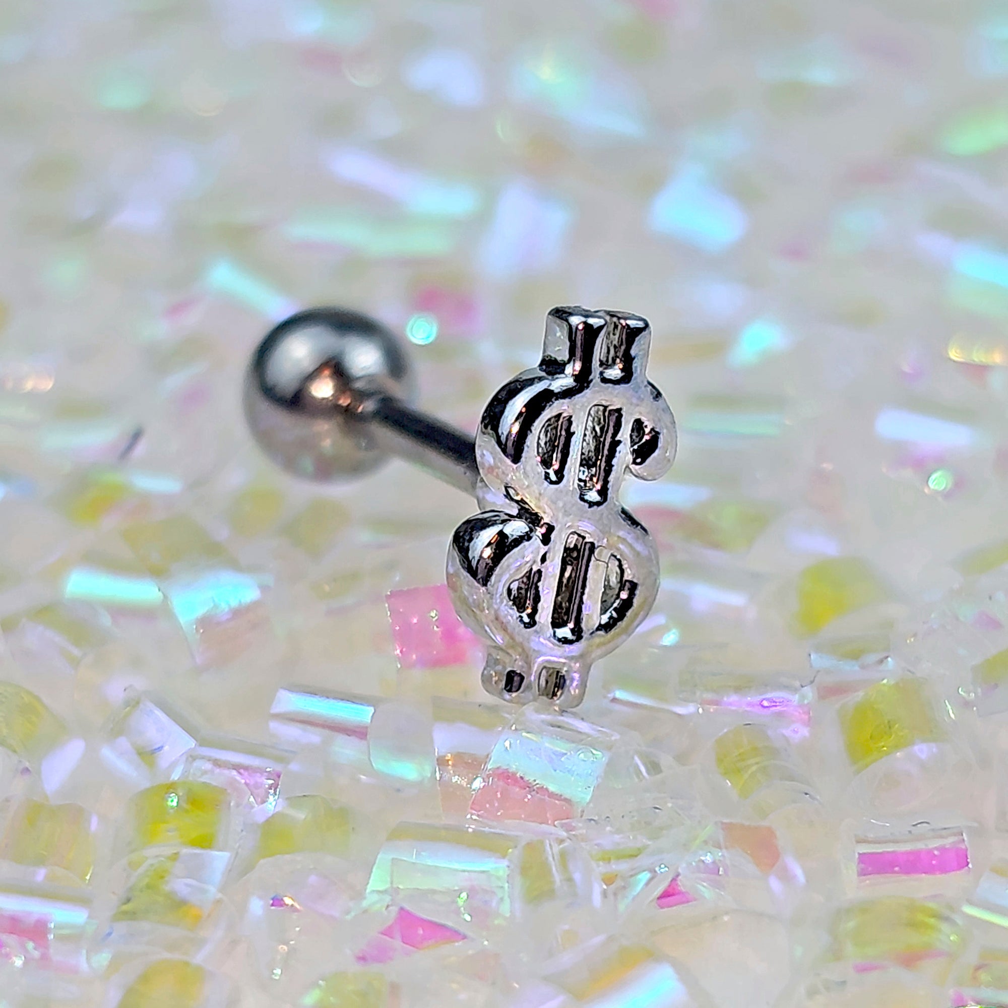 BodyCandy 16G 1/4 Dollar Sign Cartilage Tragus Earring — main product shot