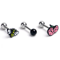 BodyCandy 16G Busy Bee Flower 3 Pack Tragus Earring Set — main product shot