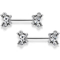 BodyCandy 14G 9/16 Clear CZ Gem Circles Threadless Barbell Nipple Ring Set — main product shot