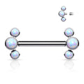 BodyCandy 14G Synthetic Opal ASTM F-136 Implant Grade Titanium Internally Threaded Bridge Barbell — main product shot