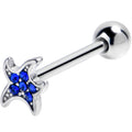 BodyCandy Blue Gem Simply Starfish Nautical Barbell Tongue Ring — main product shot