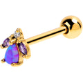 BodyCandy Purple Synthetic Opal Gold Tone Purple Passion Barbell Tongue Ring — main product shot