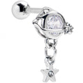BodyCandy 16G 1/4 Clear CZ Gem Starry Saturn Dangle Cartilage Tragus Earring — main product shot