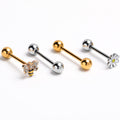 BodyCandy Clear Gem Gold Tone Daisy Bee Barbell Tongue Ring Set of 4 — main product shot