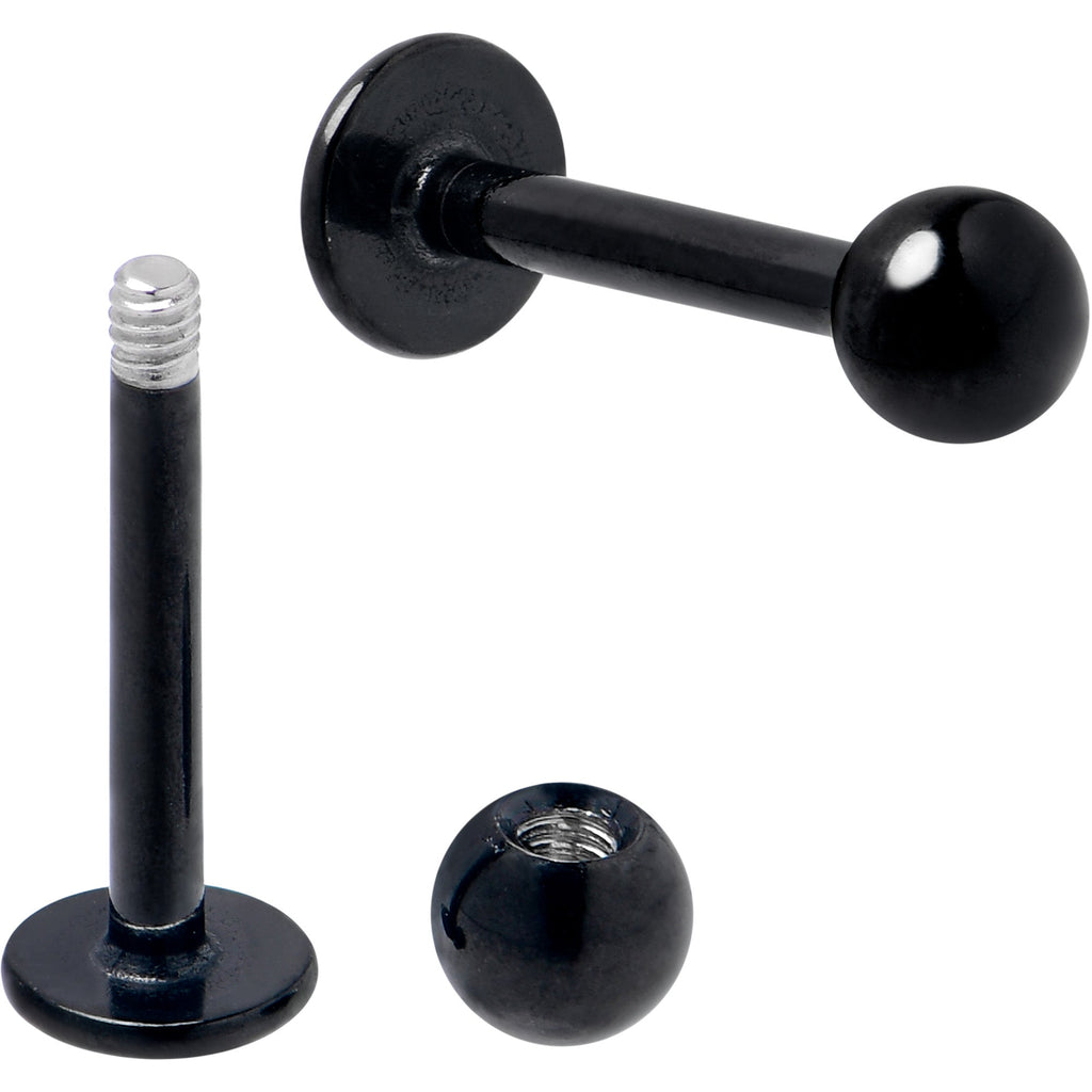 BodyCandy 16G 5/16 Clear Gem Gold Tone Bee Honeycomb Black Labret Set of 4 — detail close-up