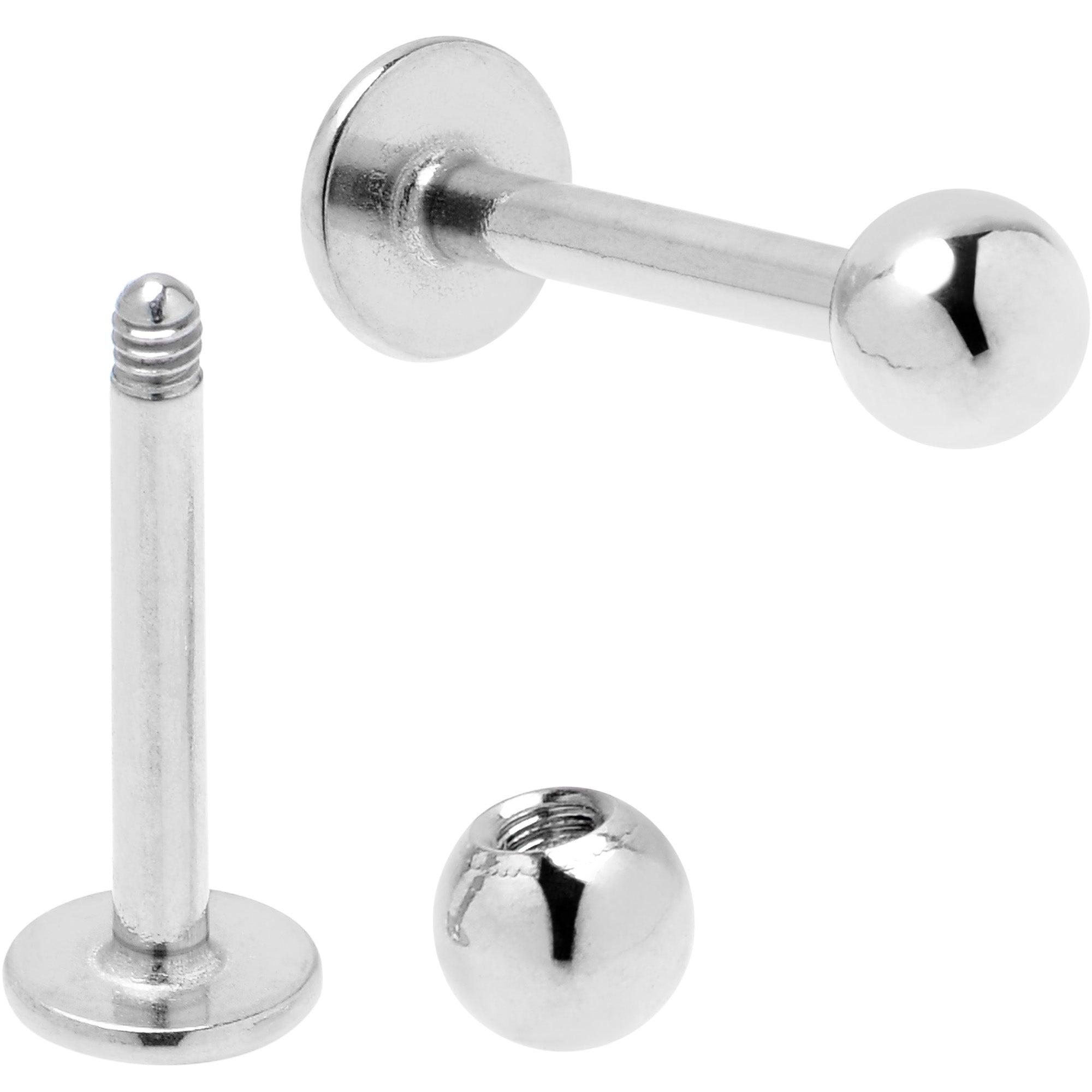 BodyCandy 16G 5/16 Rose Gold Tone Smiling Face Broken Heart Labret Set of 4 — back view