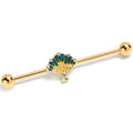 BodyCandy 14G Clear CZ Gem Gold Tone Glamour Fan Industrial Barbell 38mm — main product shot