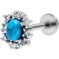 BodyCandy 16G 5/16 Blue Turquoise Stone Filigree Square Labret Monroe Tragus — main product shot