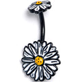 BodyCandy Black Pretty Daisy Flower Double Mount Belly Ring — main product shot