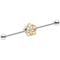 BodyCandy 14G Aurora Gem Filigree Flower Fantasy Industrial Barbell 38mm — main product shot