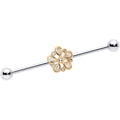 BodyCandy 14G Clear Gem Filigree Flower Fantasy Industrial Barbell 38mm — main product shot