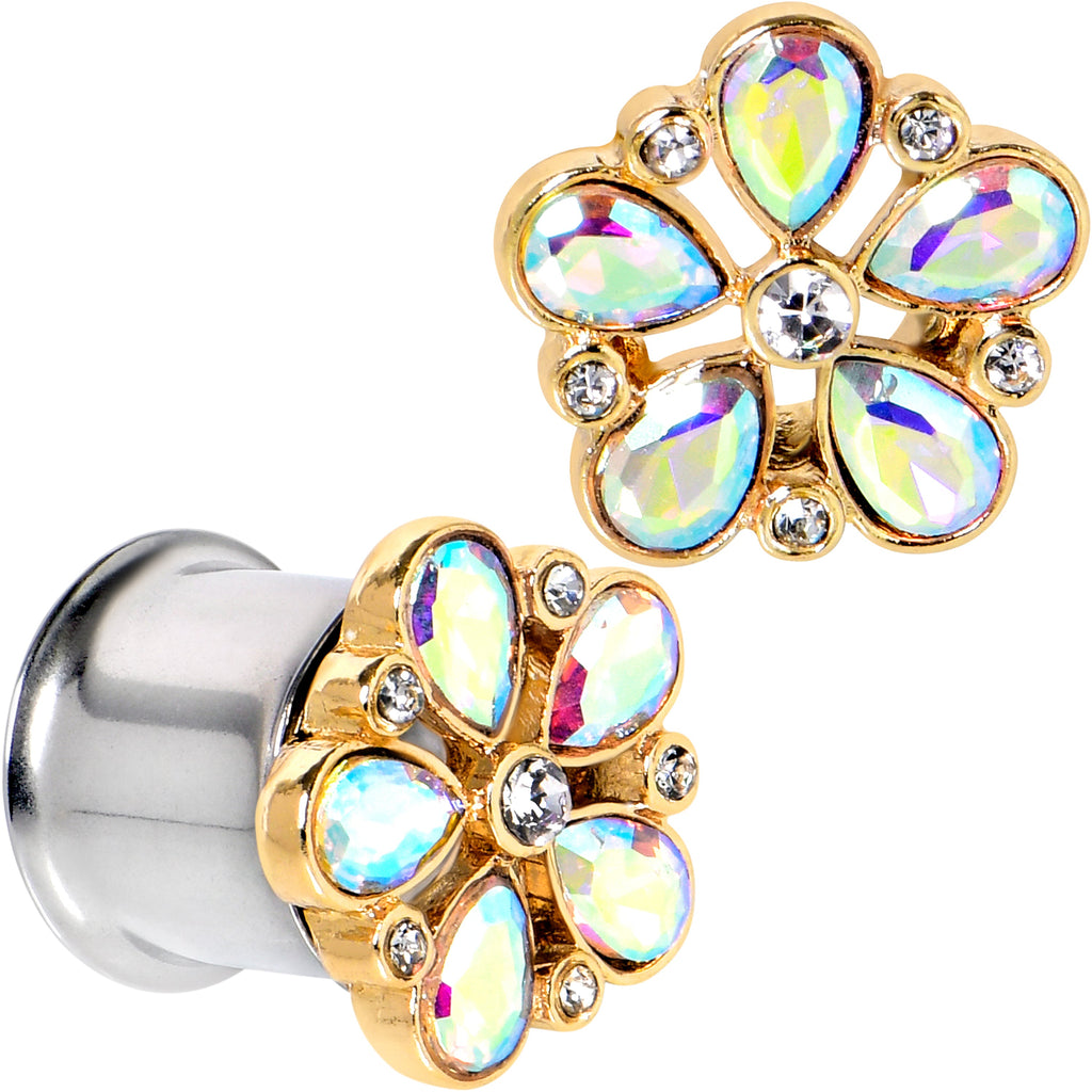 BodyCandy Gem Filigree Flower Fantasy Double Flare Plug Set Sizes 6mm to 25mm — main product shot