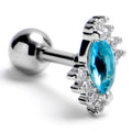 BodyCandy 16G 1/4 Blue Gem Firey Drop Cartilage Tragus Earring — main product shot