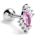 BodyCandy 16G 1/4 Pink Gem Firey Drop Cartilage Tragus Earring — main product shot