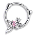 BodyCandy 16G 3/8 Pink Gem Bold Dragonfly Cartilage Clicker — main product shot