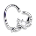 BodyCandy 16G 3/8 Clear Gem Bold Dragonfly Heart Left Side Cartilage Earring — main product shot