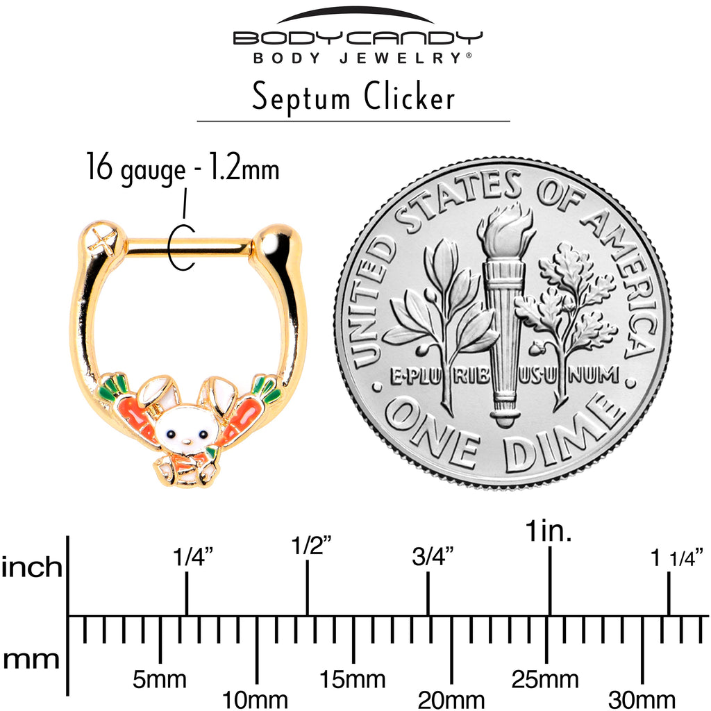 BodyCandy 16G 5/16 Gold Tone Cutie Easter Bunny Cartilage Clicker — alternative angle