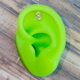16G 5/16 Gold Tone Dollar Sign Cartilage Earring