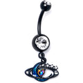 BodyCandy Aurora Clear Gem Black Saturn Space Moon Dangle Belly Ring — main product shot