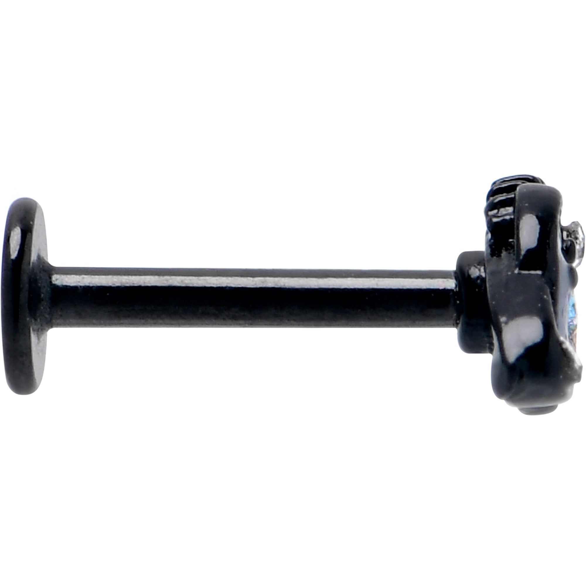 BodyCandy 16G 5/16 Aurora Gem Black Saturn Space Moon Labret Monroe Tragus — lifestyle context