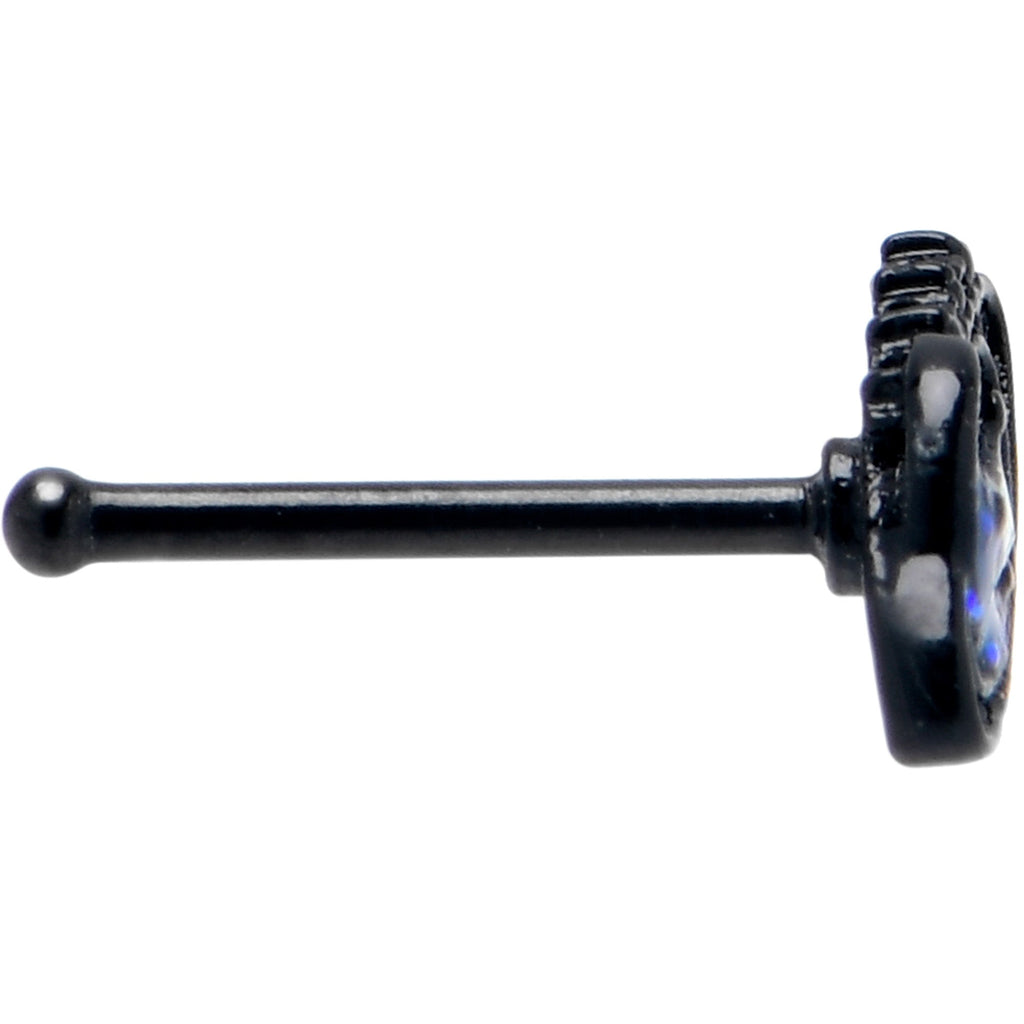 BodyCandy 20G 7mm Aurora Gem Black Saturn Space Moon Nose Bone — lifestyle context