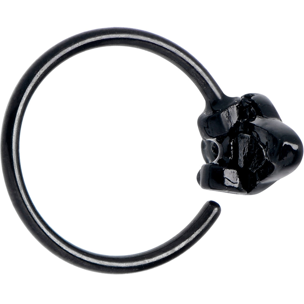 BodyCandy 20G 5/16 Aurora Gem Black Saturn Space Moon Nose Hoop — detail close-up