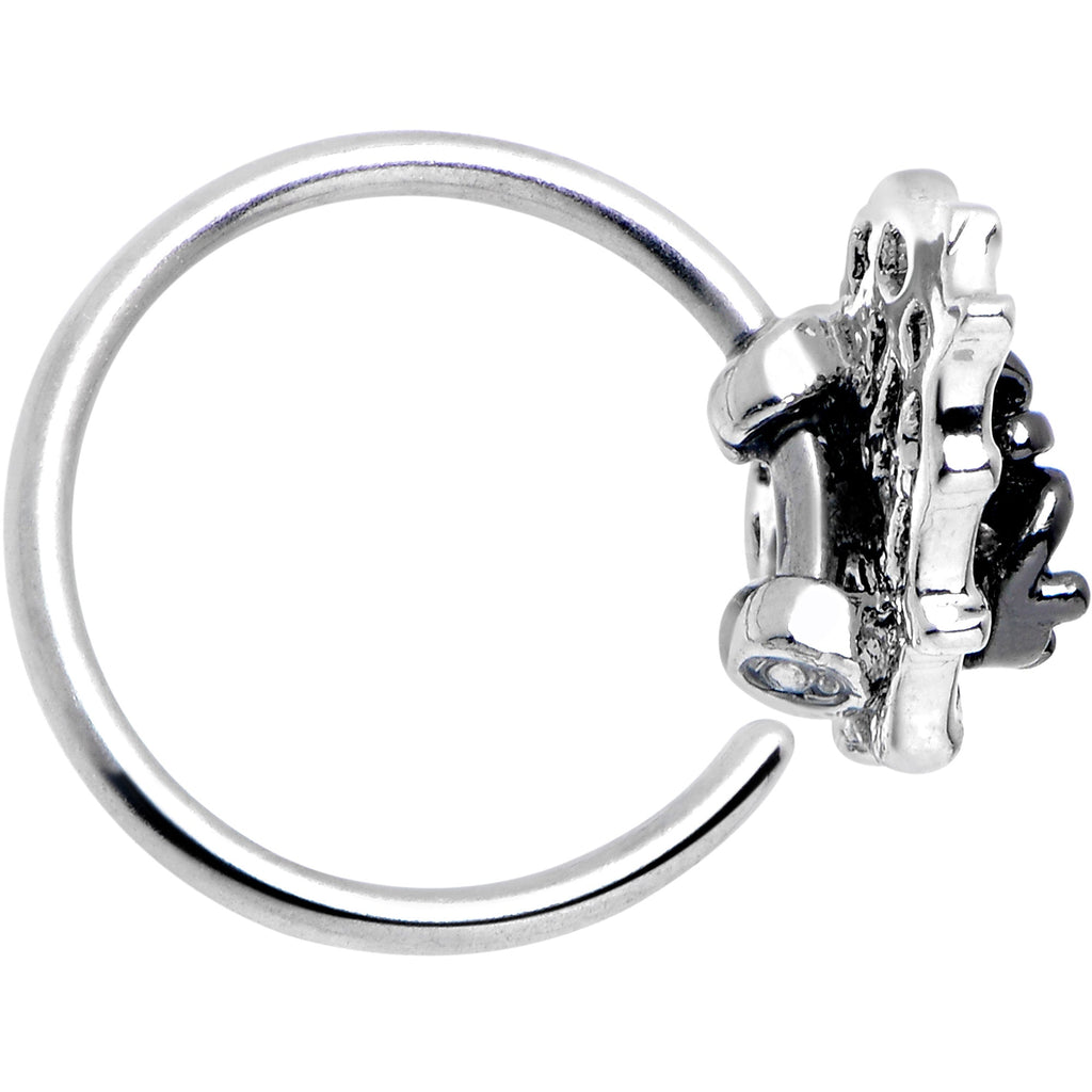 BodyCandy 20G 5/16 Clear CZ Gem Heart of Spider Nose Hoop — lifestyle context
