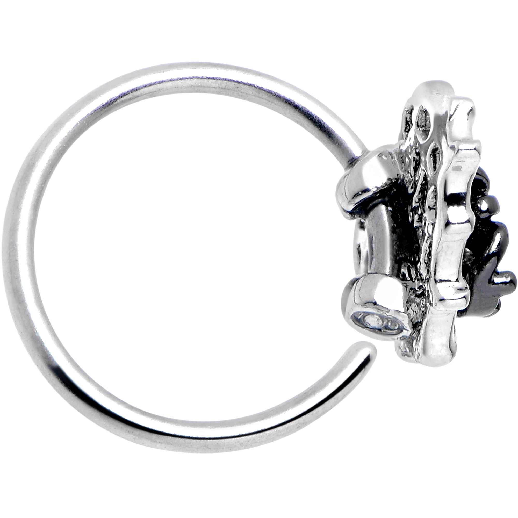 BodyCandy 20G 5/16 Clear CZ Gem Heart of Spider Nose Hoop — lifestyle context
