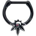 BodyCandy 16G 5/16 Red Gem Black Pot Leaf Skull Cartilage Clicker — main product shot