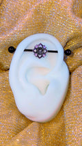 BodyCandy 14G Pink Gem Black Skull Cross Industrial Barbell 38mm — main product shot