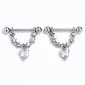 BodyCandy 14G 9/16 Clear Gem Stars And Hearts Dangle Nipple Ring Set — main product shot