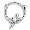 BodyCandy 16G 3/8 Clear Gem Bold Dragonfly Cartilage Clicker — main product shot