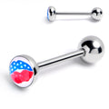 BodyCandy Inlay Patriotic Kissy Lips Barbell Tongue Ring — main product shot