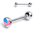 BodyCandy Heart Flag Patriotic Barbell Tongue Ring — main product shot