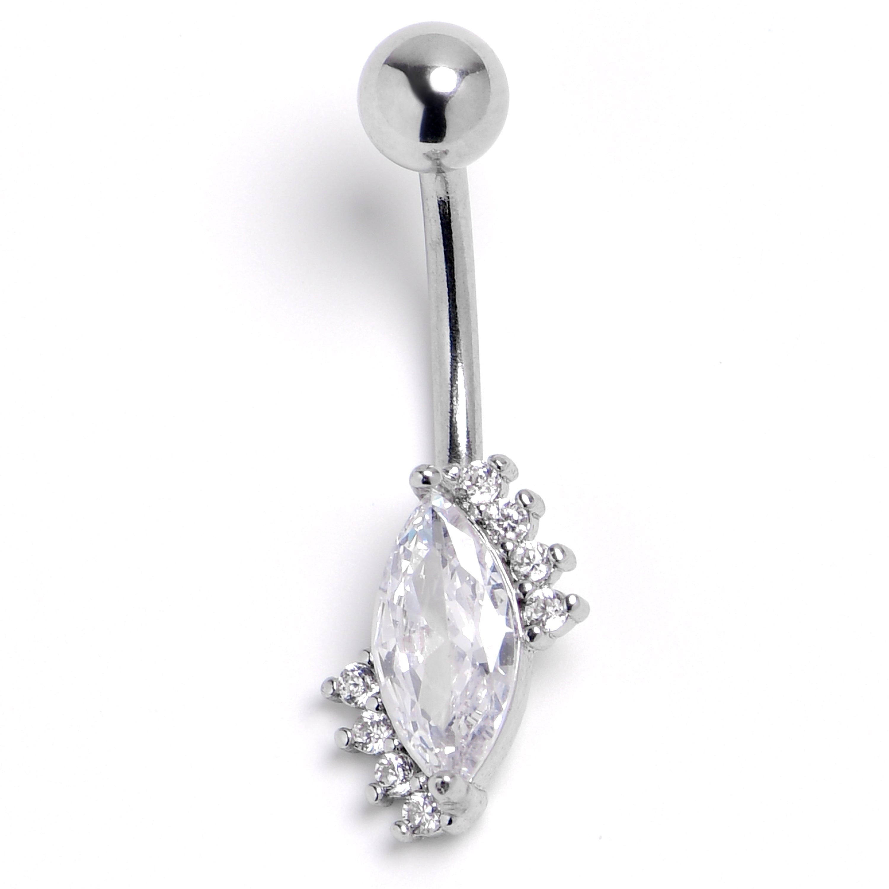 BodyCandy Clear Gem Firey Drop Belly Ring — main product shot