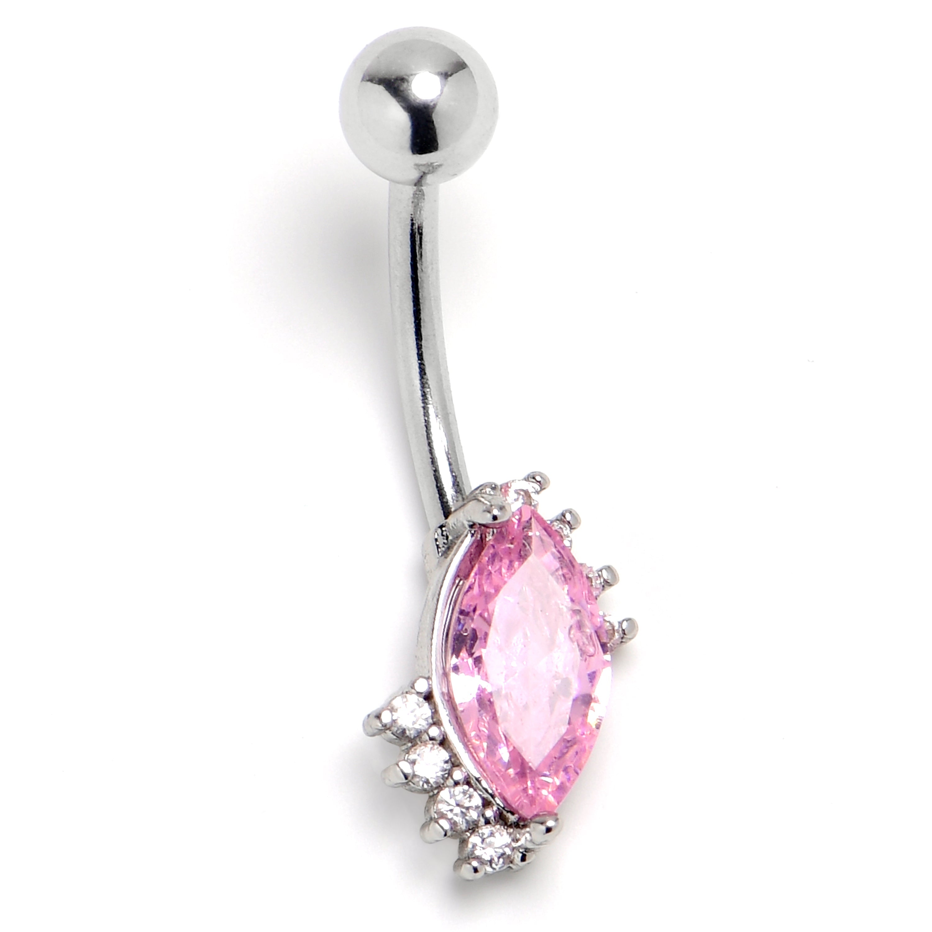 BodyCandy Pink Gem Firey Drop Belly Ring — main product shot