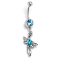 BodyCandy Blue Gem Bold Dragonfly Dangle Belly Ring — main product shot