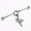 BodyCandy 14G Blue Gem Bold Dragonfly Dangle Project Bar 38mm — main product shot