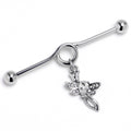BodyCandy 14G Clear Gem Bold Dragonfly Dangle Project Bar 38mm — main product shot
