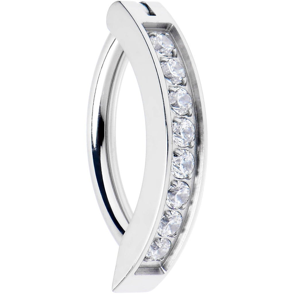 BodyCandy Clear CZ Gem ASTM F-136 Implant Grade Titanium Forward Facing Belly Ring — main product shot