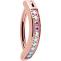 BodyCandy 14G 3/8  Rose Implant Grade Titanium CZ Paved Hinged Hoop Belly Ring — main product shot