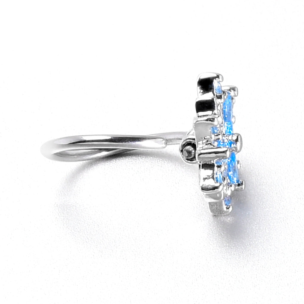 BodyCandy 20G 5/16 Blue CZ Gem Snowflake Style Nose Hoop — size reference